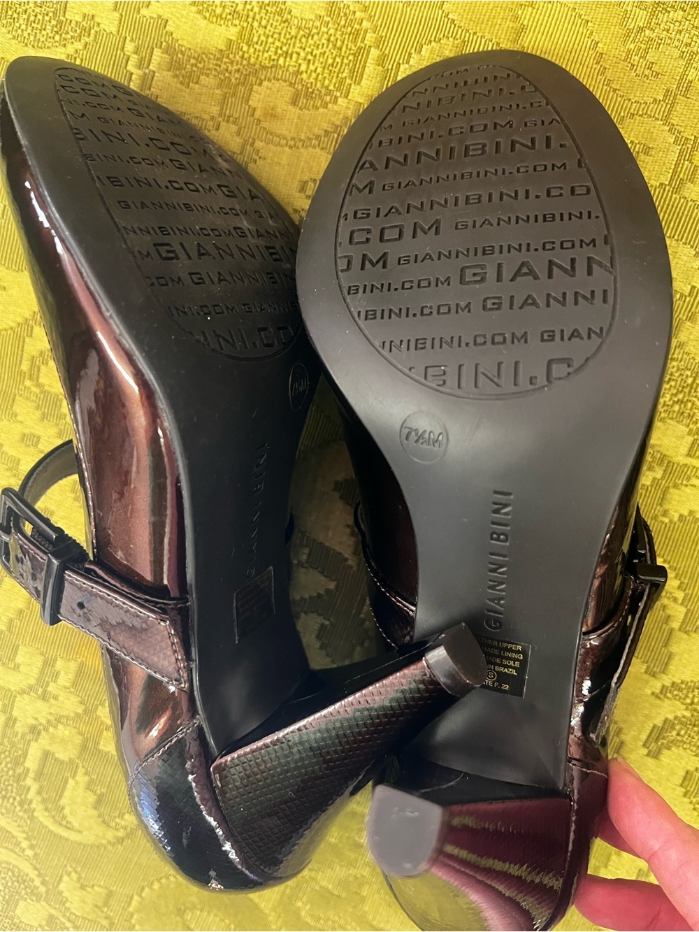Gianni Bini Dark Burgundy
Patent Leather Mary Jane
Strappy Heels 7.5 - Picture 4 of 6